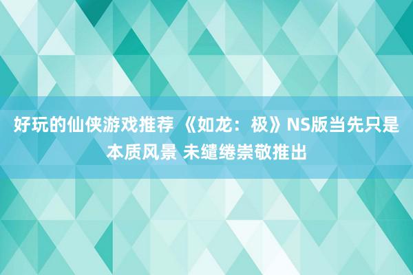 好玩的仙侠游戏推荐 《如龙：极》NS版当先只是本质风景 未缱绻崇敬推出